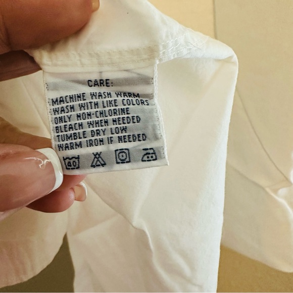 Vintage 90s Ralph Lauren Men’s White Cotton Dress Shirt - Size Medium - Picture 9 of 10